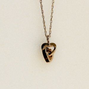 Intertwined 14k Gp Double Hearts Necklace